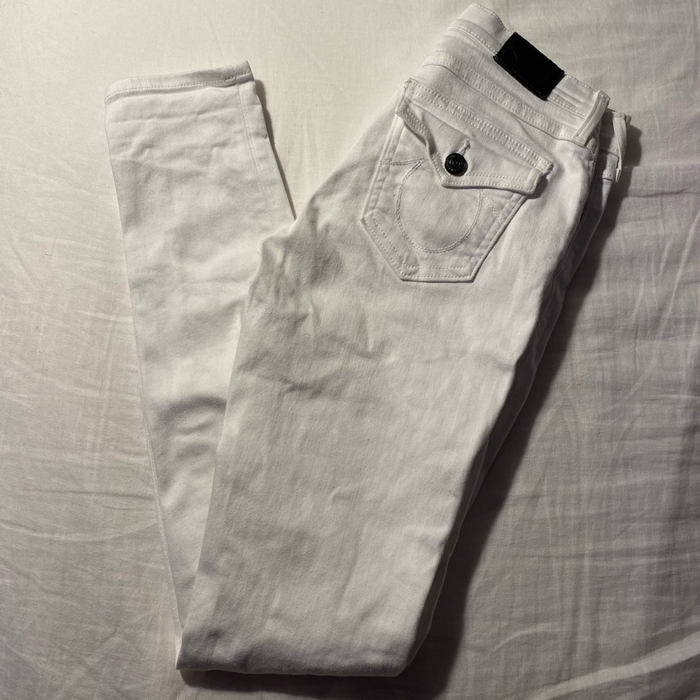 True Religion White Super Skinny Jeans